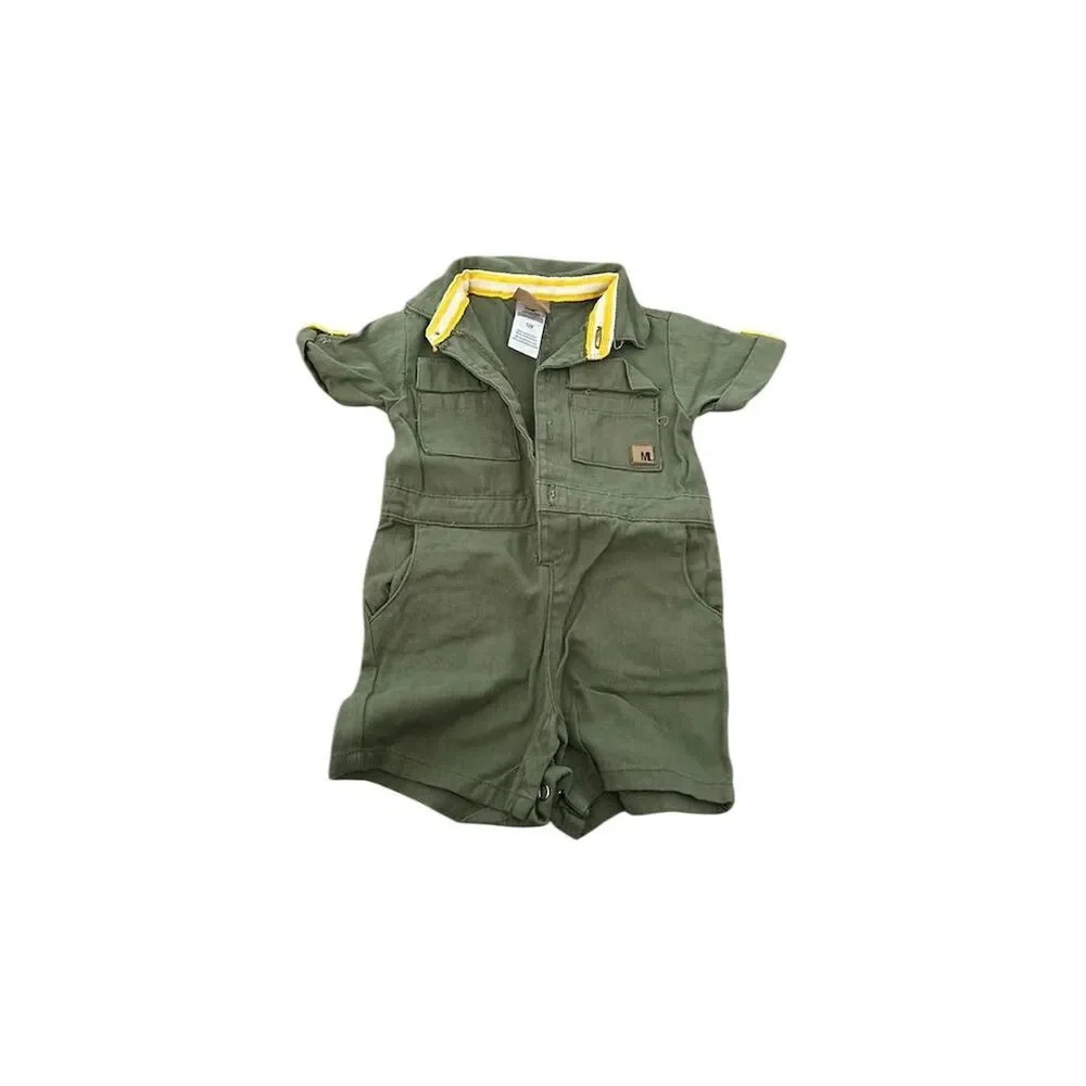Mario Lopez Baby Unisex Olive Green Jumpsuit Romper Size 12M